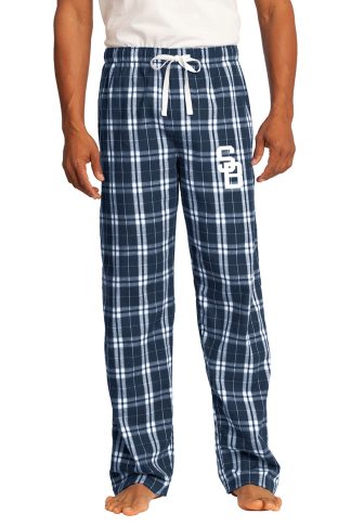 Men's Flannel Lounge Pajama Pants, printed with SB Logo, front.