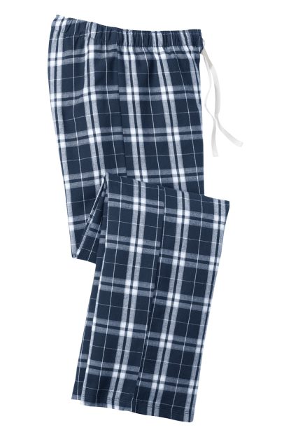 Men's Flannel Lounge Pajama Pants, printed with SB Logo, folded.