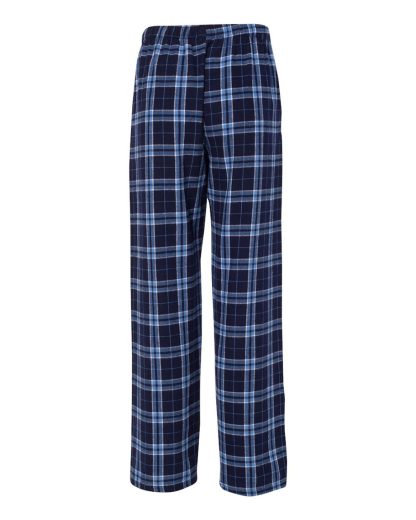 Men's Flannel Lounge Pajama Pants by Boxercraft, with pockets and screenprinted SB logo. Back