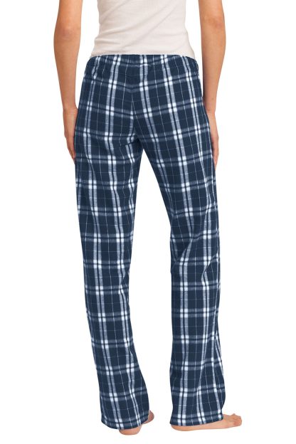 Ladies' Flannel Lounge Pajama Pants by Boxercraft, with pockets and screenprinted SB logo. Back.