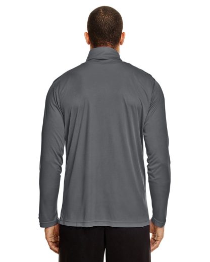 Men's Performance Quarter Zip Pullover, with SB logo on front chest. Graphite. Back.