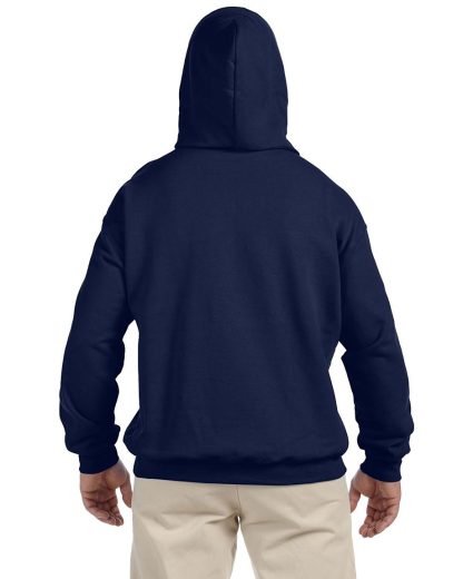 Men's pullover hoodies with SB logo. Back. Navy.